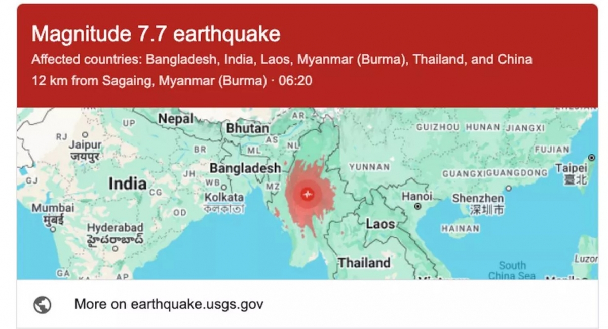 Trận động đất ở Myanmar có thể có cường độ thực tế lên tới 8,2 độ?